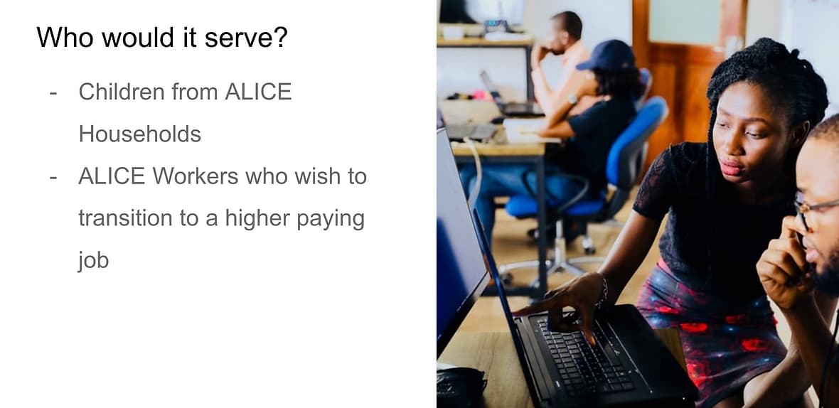 Person helping another person on the computer