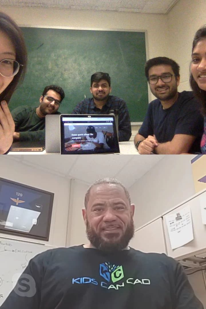 Screenshot of one of our weekly Skype meetings with our client after getting feedback on our high-fidelity prototypes.