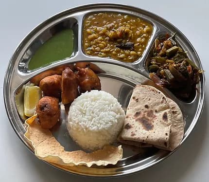 North Indian vegetarian thali